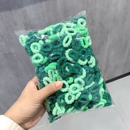 Gói 500 chun buộc tóc thun cột tóc len xù màu sắc tươi sáng đáng yêu cho bé 7