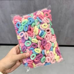 Gói 500 chun buộc tóc thun cột tóc len xù màu sắc tươi sáng đáng yêu cho bé 3