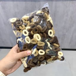 Gói 500 chun buộc tóc thun cột tóc len xù màu sắc tươi sáng đáng yêu cho bé 4