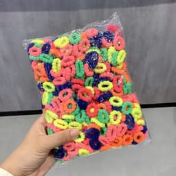 Gói 500 chun buộc tóc thun cột tóc len xù màu sắc tươi sáng đáng yêu cho bé 2