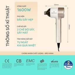 Máy Sấy Tóc Bluestone HDB-1831, 1600w - Thiết Kế Gọn Nhẹ, Hàng Chính Hãng 3