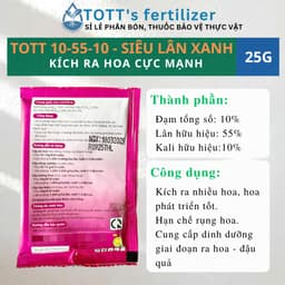 Kích Thích Ra Hoa cực mạnh, siêu lân 10-55-10 gói 25G TOTT's fertilizer 3