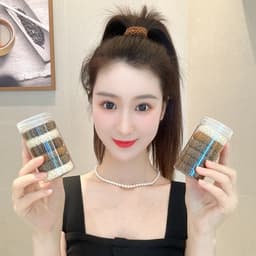 Hộp 6 dây cột tóc len co giãn phong cách Hàn Quốc 2