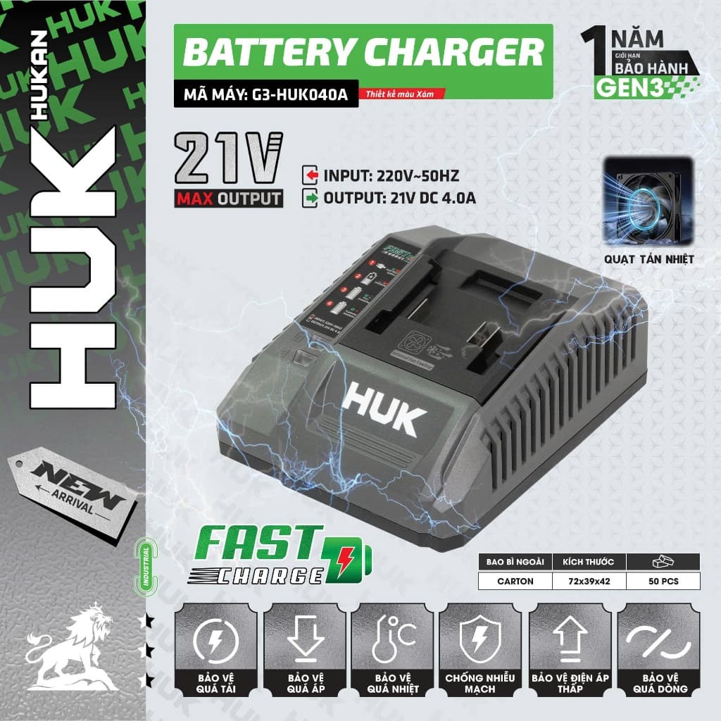 Đế sạc bàn siêu nhanh HUKAN G3-HUK040A, Công suất lớn 4A, Bảo vệ quá dòng - Chân pin phổ thông