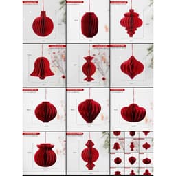 Sét 10 Lồng đèn treo trang trí tết noel bình hoa cây cảnh đỏ đô loại mới 3D hottrend tết 2026 mix đủ mẫu treo NHA TH 1