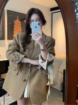[Sẵn] Áo Khoác Dạ Dáng Vest Nữ Thiết Kế Cho Người Nhỏ Nhắn Phong Cách Cổ Điển Sang Trọng Đi Đà Lạt Thu Đông Chali AD53 2