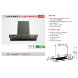 Hút mùi Bauer 7035DG MultiFunc | Model mới nhất 2025 | Cảm ứng, cảm biến, tự làm sạch | Hàng chính hãng 6
