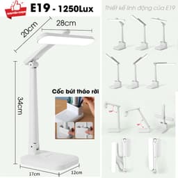 Đèn học để bàn TLDL EBL cao cấp có loại Tích điện Đèn bàn LED đọc sách Làm việc bảo vệ mắt sạc pin Không dây chân USB 2