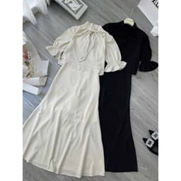 (Hoả tốc SG) Set áo babydoll kèm chân váy xoè to rộng xịn xò. chất linen lót 2 lớp dày nặng tay 6