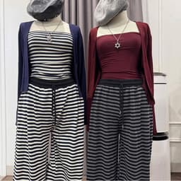 Áo Ống Sọc Ngang Ôm Body vải Len Dệt Kim Co Dãn 9