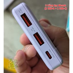 [Chính Hãng] Pin Sạc Dự Phòng USAMS US-CD203 10.000mAh 20W PD+QC3.0 3 Cổng Sạc Siêu Mỏng 7