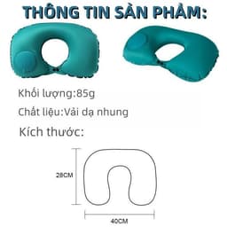 Gối bơm hơi tự động,gối chữ U,gối du lịch,gối bơm hơi,không cần thổi miệng,gấp gọn tiện mang theo 9