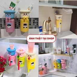 Kệ để bàn chải đánh răng giá để bàn chải đánh răng decor trang trí nhà tắm giúp bé thích đánh răng hơn 2