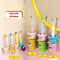 Kệ để bàn chải đánh răng giá để bàn chải đánh răng decor trang trí nhà tắm giúp bé thích đánh răng hơn 1