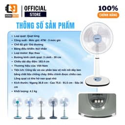 | Hỏa tốc | Quạt đứng Senko L1638 47W lồng 40cm 3 cấp gió điều chỉnh độ cao bảo hành 24 tháng 2