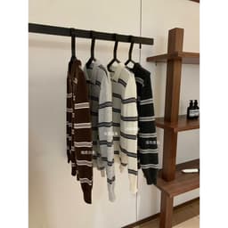 𝑨𝒏𝒏 𝑺𝒕𝒖𝒅𝒊𝒐 𝐖𝐆𝐖𝐄Áo Len Cổ Polo Dài Tay Kẻ Sọc Ngang 7245, Áo Len Nữ Tay Dài Cổ Bẻ Kẻ Màu Phong Cách Hàn Quốc 3
