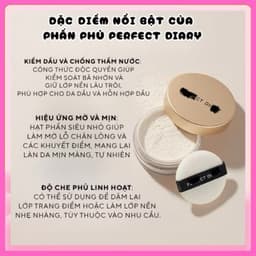 Phấn Phủ Bột PERFECT DIARY Nắp Vàng Kiềm Dầu Kháng Mồ Hôi 7g DOLLYDOLLY COSMETICS 4
