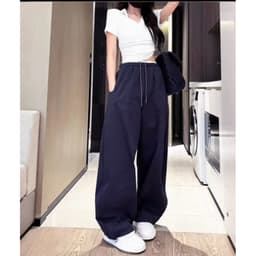 [ Quần mẹ và bé] Quần kaki gió mềm dáng boom,quần nữ có rút gấu chất kaki gió 2