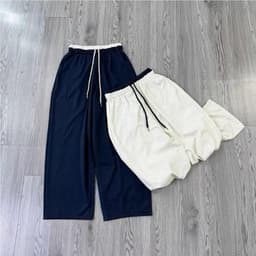 [ Quần mẹ và bé] Quần kaki gió mềm dáng boom,quần nữ có rút gấu chất kaki gió 6