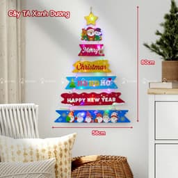 [Tặng Kèm 4 Dây Đèn LED Nháy] Cây Thông Gỗ Treo Tường Trang Trí Giáng Sinh [Mẫu Mới] ||| 3