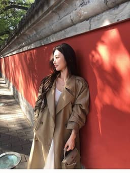 [Sẵn] Áo Khoác Măng Tô Dáng Dài Nữ Phong Cách Hàn Quốc, Form Suông, Giữ Ấm Thu Đông Đi Đà Lạt Chali AZ809 9