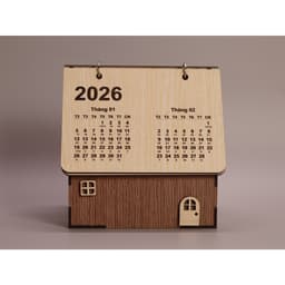 Lịch 2027 Để Bàn, Lịch Gỗ 3D Decor Trang Trí Hình Ngôi Nhà. Lynhdecor miễn phí khắc tên theo yêu cầu 5