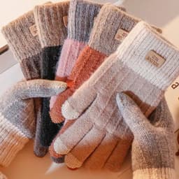 Găng tay len nam nữ giữ ấm mùa đông, thiết kế đơn giản, màu nhẹ nhàng thích hợp cho mùa đông 1