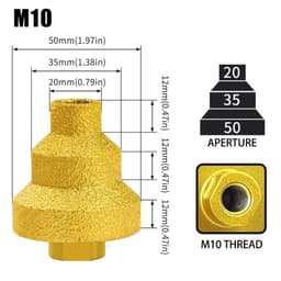 Mũi Khoan Hồ Lô 3 Bước Gắn Máy Cắt Cầm Tay Đầu Mài Khoét Lỗ - Khoan Đá, Khoan Gạch Men Đa Năng 20-35-50mm 6