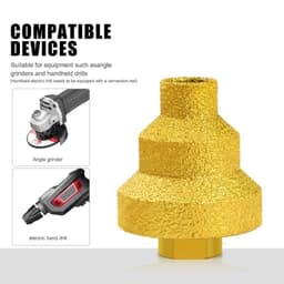 Mũi Khoan Hồ Lô 3 Bước Gắn Máy Cắt Cầm Tay Đầu Mài Khoét Lỗ - Khoan Đá, Khoan Gạch Men Đa Năng 20-35-50mm 4