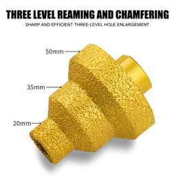 Mũi Khoan Hồ Lô 3 Bước Gắn Máy Cắt Cầm Tay Đầu Mài Khoét Lỗ - Khoan Đá, Khoan Gạch Men Đa Năng 20-35-50mm 2