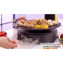 Bếp Nướng Không Khói Xoay 360 Độ CHEF & CHEF, Công Suất Cao 1800W, Chảo Nướng Xoay Tự Động, Chín Đều 6