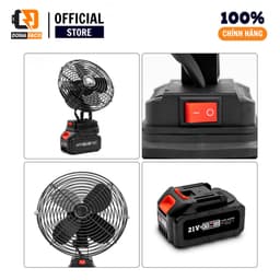 Quạt tích đIện chân pin 10 cell dùng liên tục  6-8h, quạt sạc để bàn mini 2 cấp độ gió siêu mát 7