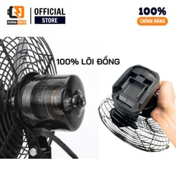 Quạt tích đIện chân pin 10 cell dùng liên tục  6-8h, quạt sạc để bàn mini 2 cấp độ gió siêu mát 9