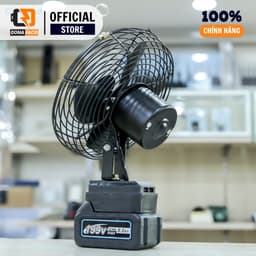 Quạt tích đIện chân pin 10 cell dùng liên tục  6-8h, quạt sạc để bàn mini 2 cấp độ gió siêu mát 4