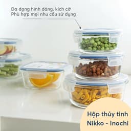 Hộp Thủy Tinh Tròn Inochi – Nikko Cao Cấp | Kín Hơi – Chịu Nhiệt Tốt – Bảo Quản Thực Phẩm An Toàn 2