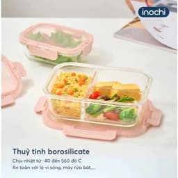 Hộp Thủy Tinh Chữ Nhật Nikko Pure Inochi |Nắp Kín Hơi – Chịu Nhiệt Tốt –Mang Cơm Văn Phòng Tiện Lợi 7