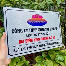 Bảng Công Ty, Bảng Số Nhà Alu Trắng Xước In UV Có Logo – Tặng Kèm Keo Dán Chuyên Dụng, Bền Đẹp Ngoài Trời 1