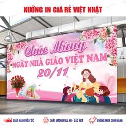 Phông Ngày Nhà giáo Việt Nam 20/11 in theo yêu cầu_ Kích thước, tên, nội dung tùy ý_ In lấy ngay 5