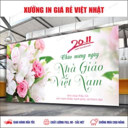 Phông Ngày Nhà giáo Việt Nam 20/11 in theo yêu cầu_ Kích thước, tên, nội dung tùy ý_ In lấy ngay 8