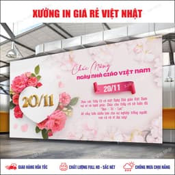 Phông Ngày Nhà giáo Việt Nam 20/11 in theo yêu cầu_ Kích thước, tên, nội dung tùy ý_ In lấy ngay 4