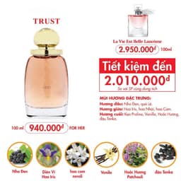 Nước hoa nữ Trust - NGỌT NGÀO, TƯƠI TRẺ (100ML) - Mẫu mới 2