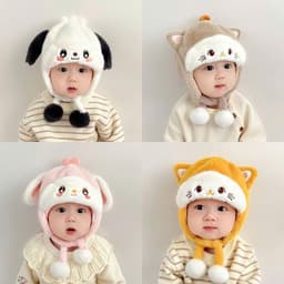 Mũ Lông Chó Mèo Ấm Áp Cho Bé 6 Tháng Đến 3 Tuổi - Bịt Tai Đáng Yêu" 1