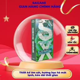 Bao cao su Sagami Xtreme Spearmint, hương bạc hà mát lạnh, kéo dài thời gian, Hộp 10 cái 1