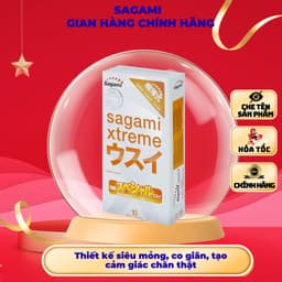 Bao cao su Sagami Xtreme SuperThin, Thiết kế siêu mỏng, co giãn tạo cảm giác chân thật, Hộp 10 cái 1