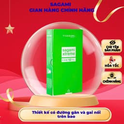 Bao cao su SAGAMI Xtreme Type E Green, siêu mỏng, gân và gai nổi, co giãn - Hộp 10 cái 1