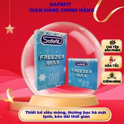 Bao Cao Su Safefit Freezer Max, Siêu mỏng, Mát Lạnh Hương Bạc Hà, Kéo Dài Thời Gian, Hộp 3 - 12c 1