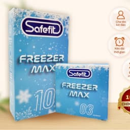 Bao Cao Su Safefit Freezer Max, Siêu mỏng, Mát Lạnh Hương Bạc Hà, Kéo Dài Thời Gian, Hộp 3 - 12c 3