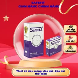 Bao cao su Safefit Prolong, Thiết kế siêu mỏng, co giãn tốt, kéo dài thời gian quan hệ, Hộp 3 - 12c 1
