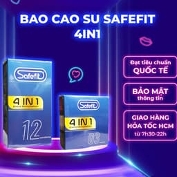 Bao cao su Safefit 4in1, Thiết kế siêu mỏng, có gân gai li ti, kéo dài thời gian quan hệ 7