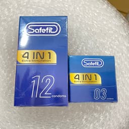 Bao cao su Safefit 4in1, Thiết kế siêu mỏng, có gân gai li ti, kéo dài thời gian quan hệ 8
